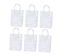 FOYTOKI 6Pcs Clear present Tote Bags Transparent present Wrapping Bags Multi Use PVC Packaging for Parties Holidays and Events Easy to Clean and Portable