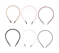 FOYTOKI 6pcs Crystal Beaded Headbands, Handmade Knitting Beads Hair Hoops, Simple and Chic Design to Hold Hair in Place for Everyday Wear and Occasions