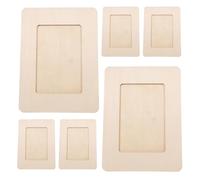 FOYTOKI 6pcs DIY Wooden Picture Frames for Crafting Unpainted Wood Photo Holders for Artwork Display Paintable Wood Frames for Creative Home and Classroom Decoration