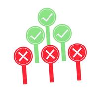 FOYTOKI 6pcs Handheld Voting Paddle Set Red Cross and Green Check, Reusable Classroom Judging Boards for Small Group Teacher Voting and Game Answer Activities