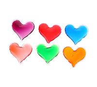FOYTOKI 6pcs Heart Shaped Gel Ice Packs for Hot Cold Therapy Reusable Pain Relief for Boys and Girls Adults