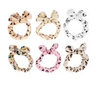 FOYTOKI 6pcs Leopard Print Hairband Bowknot Headbands for Women, Breathable Smooth Cloth Material, Stylish Stretchy Wide Band Suitable for Exercise Wearing and Makeup Use