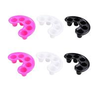 FOYTOKI 6pcs Manicure Bowls with Finger Nail Soaking Bowls for Dead Skin Removal and Cuticle Softening Suitable for Acrylic Tips Removal and Nail Treatment at Home Salon Black White Rosy