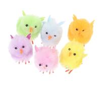 FOYTOKI 6Pcs Mini Fluffy Easter Chicks Decorations Adorable Plush Chick Party Favors for Easter Celebrations Compact for Home Decoration and Giving Height