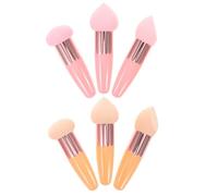 FOYTOKI 6Pcs Mini Makeup Sponge Set Beauty Egg Cosmetic Powder Puff Soft Face Makeup Blending Sponges for Dry and Wet Use Pink and Nude Color for Foundation and Concealer