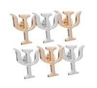 FOYTOKI 6pcs Psychology Psi Symbol Brooch Pins Gold Silver Lapel Pins for Women Easy Attach Medical Jewelry for Doctors Nurses Versatile Backpack Hat Accessories