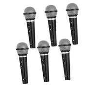 FOYTOKI 6pcs Simulation Microphone Props for Boys and Girls Realistic Fake Microphones for Pretend Play Role Play Toys for Stage Performances and Parties