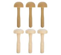 FOYTOKI 6pcs Wooden Mushroom Printmaking Rollers for Art Projects, Easy to Handle Ink Rubbing Tools with Precision Craftsmanship, for Students and Artists