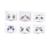 FOYTOKI 6sheets Rhinestone Stickers Face Jewels Acrylic Crystal Stickers for Makeup Sparkly Diamonds for Parties and Festivals Random Styles Included