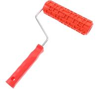 FOYTOKI 7-Inch Decorative Pattern Paint Roller with Handle, Embossed Texture Rubber Roller for Wall Painting, Drywall Texture and Brick Pattern Painting Tool for Home Decoration