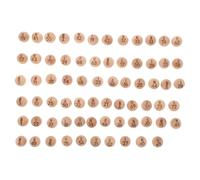 FOYTOKI 75pcs Solid Wood Lottery Ball Vending Machine Balls Number Printing Colorful Pong Bingo Numbered Bingo Game Multi-color Party Beige