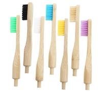 FOYTOKI 7pcs Replaceable Toothbrush Heads Bamboo Nylon Medium Firm Travel Home Use