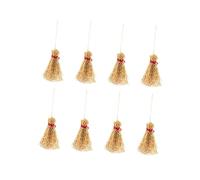 FOYTOKI 8 Pcs Miniature Red Rope Broom Large Dollhouse Accessories Lightweight Micro Decor for Fairy Garden Desktop Ornament and Grocery Store Micro World Layout