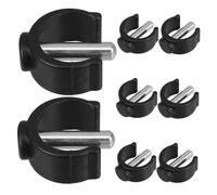 FOYTOKI 8pcs Adjustable Toilet Locking Clips Replacement for Tube Pin Locks with Nonslip Rubber Tips Fit for Toilet Stools Shower Chairs Bathroom Benches Black Pins