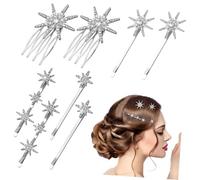 FOYTOKI 8Pcs Decorative Rhinestone Hair Pins Sparkly Star Hair Accessories for Women Bobby Pins for Weddings Parties Daily Styling Durable Easy to Use Hair Clips