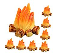FOYTOKI 8pcs Realistic Fire Logs Fire Place Ornament Magical Flames Campfire Model Landscape Props for Doll House