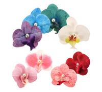 FOYTOKI 8pcs Simulated Orchid Hair Clip Floral Hair Clips Hawaiian Flower for Women Tropical Wedding Decor