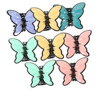 FOYTOKI 8pcs Snap Hair Clips Women Butterfly Hair Claw Clips Non Slip Frosted Shark
