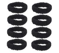 FOYTOKI 8pcs Stretchy Black Hair Bands Seamless Cotton Elastic Hair Ties No Snag Mini Scrunchies for Women Girls Bun Ponytail Holders