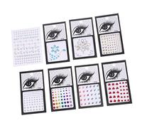 FOYTOKI 8sheets Self-adhesive Facial Gems and Rhinestones for Makeup Festival and Party Use Sparkling Eye Decors Mixed Colors for Easy Application