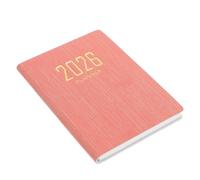 FOYTOKI A7 Pocket Schedule Notepad 2026 Daily Planner Reduces Ink Bleedthrough Pink PU Cover for School Travel