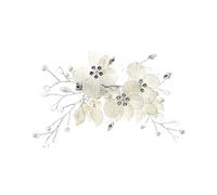 FOYTOKI Acrylic Flower Petal Hair Clip and Crystal Embellishments Handmade Wedding Accessories for Women and Girls for Bridal Parties and Special Occasions