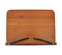 FOYTOKI Adjustable Bamboo Desktop Book Stand Portable Design for Hands Free Reading and Music Score Holding, for Library and Classroom Use in Brown