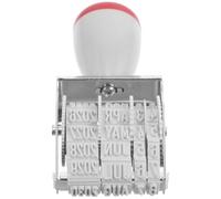 FOYTOKI Adjustable Date Roller Stamp with Printed Design, Plastic and Metal Construction, Streamlining Work with International Date Format, for Office Use and Crafting Projects