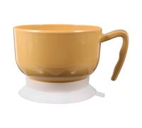 FOYTOKI Anti-Spill Silicone Senior Feeding Bowl with Self-Serve Utensils and Antishake Technology, Yellow Suction Base Assistive Dinnerware for Elderly and Disabled Users