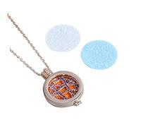 FOYTOKI Aromatherapy Diffuser Necklace Essential Oil Pendant with 3 Refill Pads Silver Locket Chain for Personal Wellness and Giving