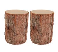 FOYTOKI Artificial Tree Stump Decor 2pcs Intricate Bark Texture and Aged Wood Details Rustic Hollow Tree Stump Decoration, Platform for Showcasing Plants or Ornaments, for Showers