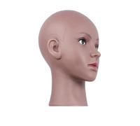 FOYTOKI Bald Mannequin Head Model African Black Practice Display Wig Stand Cosmetology Head for Salon and Hairdressing Training
