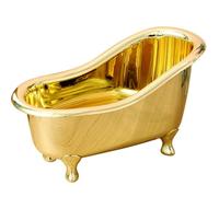 FOYTOKI Bathtub Shape Cosmetic Organizer Desktop Storage Box 7.87x3.94x3.15in Creative Fashionable Plastic Useful Efficient Makeup Holder for Dresser and Desktop