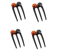 FOYTOKI Beaded Chinese Hair Fork 4pcs Green Plastic Hairpin with Ushaped Structure for Special Occasion Hairstyles, Compatible with Thick or Fine Hair