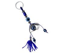 FOYTOKI Blue Evil Eye Keychain Pendant in Alloy Material Hanging Ornament Function for Backpack and Handbag Decoration, Creative Islamic Style Accessory for Women