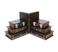FOYTOKI Book End Storage Box Wood Storage Box for Shelves Bookend Shape Container for Living Office