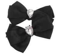 FOYTOKI Bow Shoe Clips for Women, Detachable Alloy Shoe Ornaments with Three Dimensional Effect, Unique Black Bowknot Accessories for Weddings and Parties, Enhance Fashion