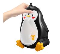 FOYTOKI Boy Penguin Urinal Potty Trainer for Toddlers, Black Wall-Mounted Pee Training Pot with Groove, Cartoon Animal Design for Boys’ Toilet Training at Home and Nursery