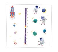 FOYTOKI Boys and Girls Growth Stickers Height Measuring Chart with Astronaut Pattern, Removable PVC Wall Decal for Interior Walls and Home Decoration, Unique Cartoon Spaceman Design