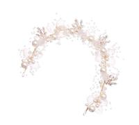 FOYTOKI Bridal Pearl Flower Headband with Clear White Pearls, Well-crafted Ergonomic Structure, Delicate and Gorgeous Design for Weddings and Dances