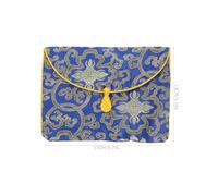 FOYTOKI Brocade Buddhist Scriptures Pouch 17x13cm Small Ethnic Style Music Book Storage Bag Vintage Embroidery Multi-function Storage Case for Travel and Daily Use