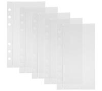 FOYTOKI Budget Binder Inserts 5pcs A6 Reusable PP Binder Pockets with 6 Holes for Office Cash Management and Sticker Sorting