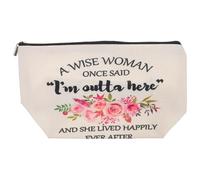 FOYTOKI Canvas Printed Cosmetic Bag Multipurpose Design and Stable Performance with Zipper, Portable Makeup Organizer Bag in Assorted Colours for Women for Travel and Everyday Use