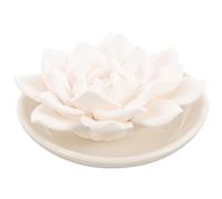 FOYTOKI Car Essential Oil Passive Flower Diffuser Stone for Aromatherapy, Mini Plaster Scent Diffuser with White Butterfly and Lotus Design, Aroma for Home, Bedroom, Bathroom Use