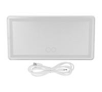 FOYTOKI Car Visor Vanity Mirror with Touchscreen Control and USB Charging Sleek White Abs and Glass Material LED Makeup Mirror for Car Use with 12 Warm Yellow and 48 Cool White Lamp Beads