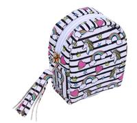 FOYTOKI Cartoon Unicorn Coin Purse Small Change Purse Rainbow Stripe Mini Storage Bag for Earphone Cable Organizer Key Holder