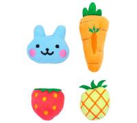 FOYTOKI Catnip Chew 4Pcs Plush Pet Cat Fruits Cartoon Shaped for Indoor Cats and Kittens
