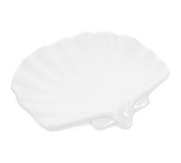 FOYTOKI Ceramic Shell Shaped Soap Dish Bathroom Soap Tray White Porcelain for Shower and Washbasin Countertop
