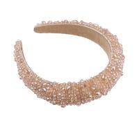 FOYTOKI Chic Decorative Headband for Women Delicate Rhinestone Embellished Hair Accessory for Parties and Events Comfortable Fit for All Occasions Unique Handmade Design Coffee Color