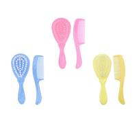 FOYTOKI Comb and Brush Set 6Pcs Infant Safety Comb and Baby Brush 12X4.5X2.5Cm Detangle Hair and Scalp Care for Newborn Children Bath and Massage
